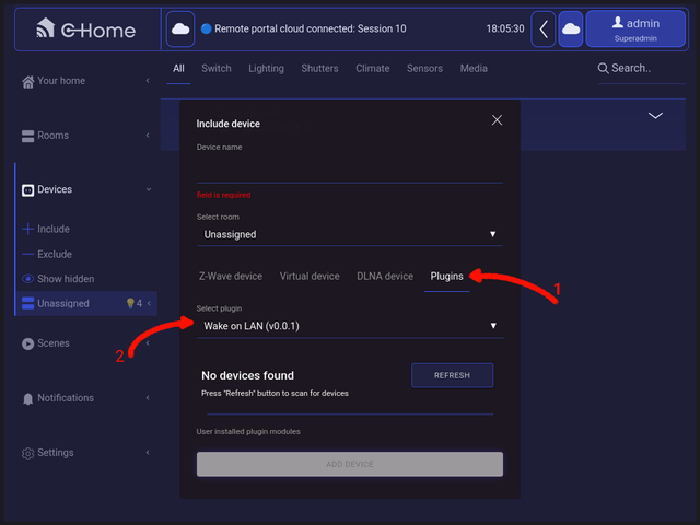 Open Plugins Tab